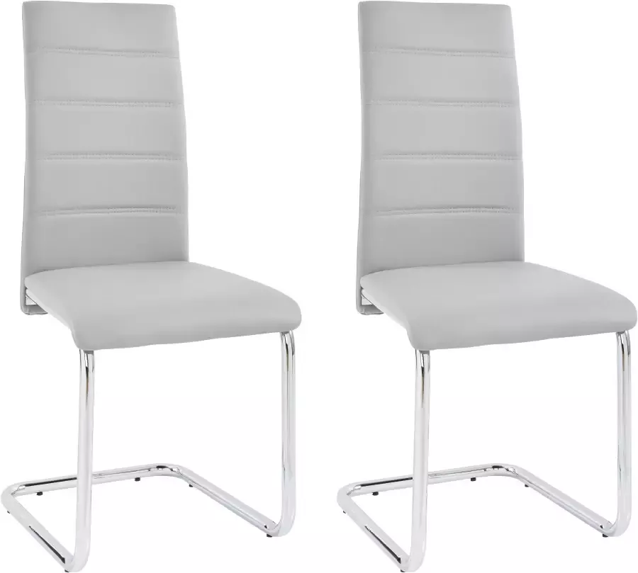 INOSIGN Vrijdragende stoel Adora (2 of set van 4) bekleding in imitatieleer verchroomd metalen frame (set)