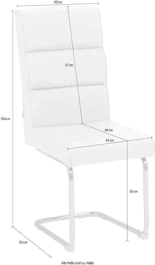 INOSIGN Vrijdragende stoel Lano in een set van 2 zacht beklede zitting onderstel van metaal zithoogte 50 cm - Foto 3