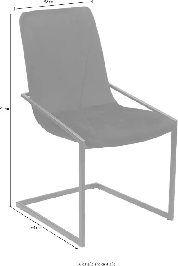 INOSIGN Vrijdragende stoel VITUS van mooie zachte fluwelen bekleding in verschillende kleurvarianten (set 2 stuks) - Foto 4