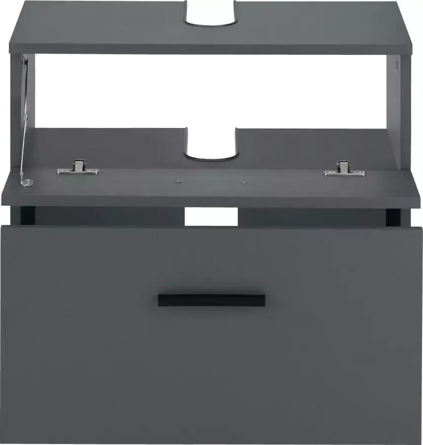 INOSIGN Wastafelonderkast Skara met klep en lade zwarte grepen breedte 60 cm hoogte 55 cm - Foto 2