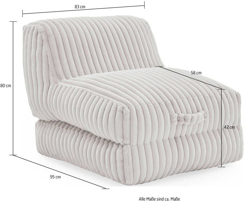 INOSIGN XXL-fauteuil Pia Loungestoel in Megacord 2 maten slaapfunctie en poef voetenbank functie - Foto 2
