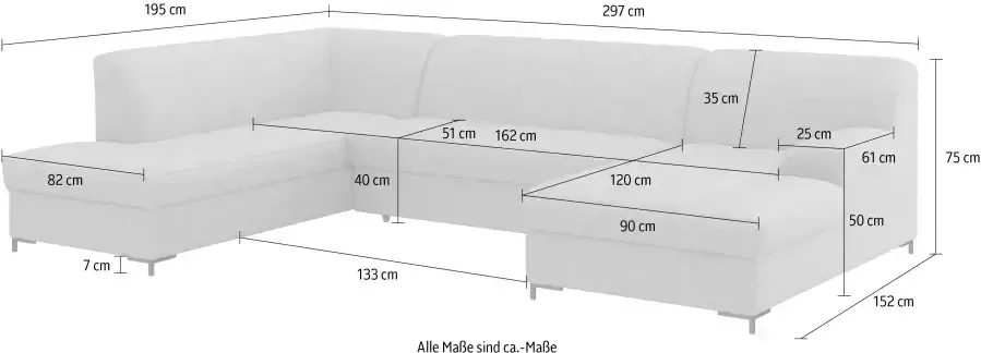 INOSIGN Zithoek Balme moderne vormtaal tijdloos ontwerp U-vorm - Foto 5