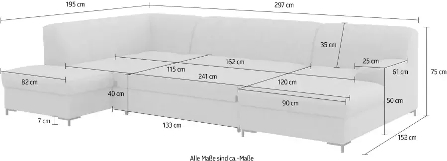 INOSIGN Zithoek Balme moderne vormtaal tijdloos ontwerp U-vorm - Foto 6