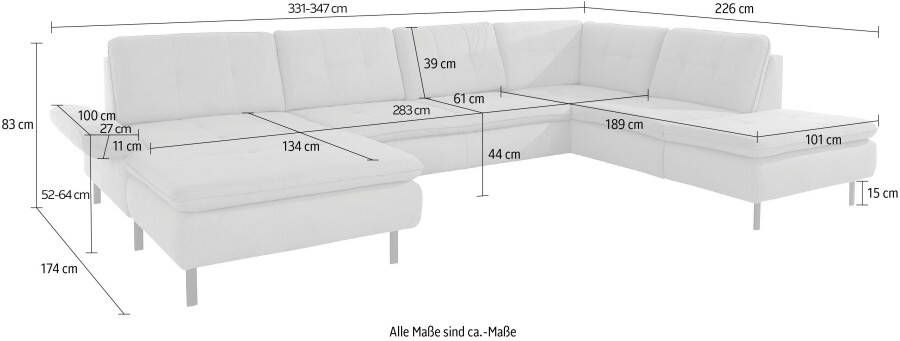 INOSIGN Zithoek Birkholm U-Form Verstelbare armleuningen ook in Easy Clean bekleding met water te reinigen - Foto 4