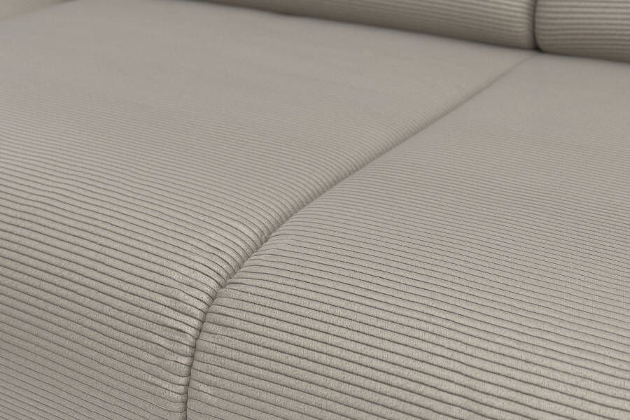 INOSIGN Zithoek Coco U-vorm Verstelbare zitdiepte armleuning en hoofdeind cordbekleding poothoogte 15 cm - Foto 2