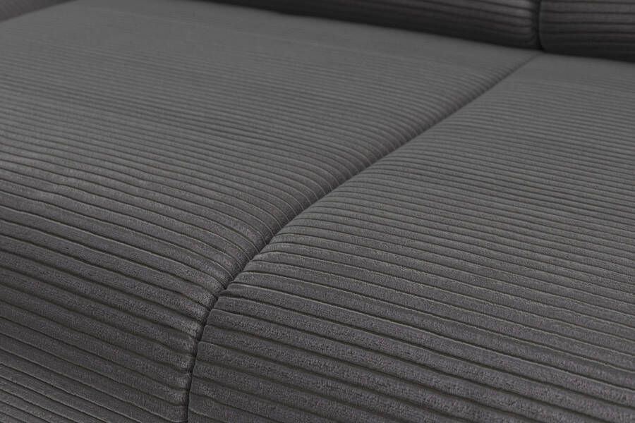 INOSIGN Zithoek Coco U-vorm Verstelbare zitdiepte armleuning en hoofdeind cordbekleding poothoogte 15 cm - Foto 2