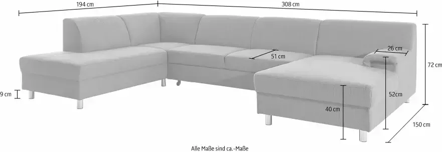 INOSIGN Zithoek Jamie tijdloos design stevig zitcomfort veel ruimte U-vorm - Foto 3