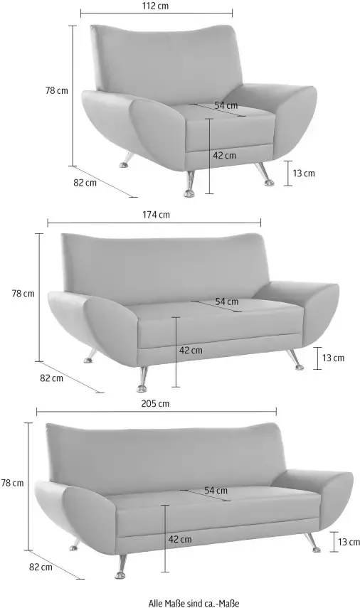 INOSIGN Zithoek Saltare elegant en comfortabel OTTO's Choice 3-2-1 (3-delig)