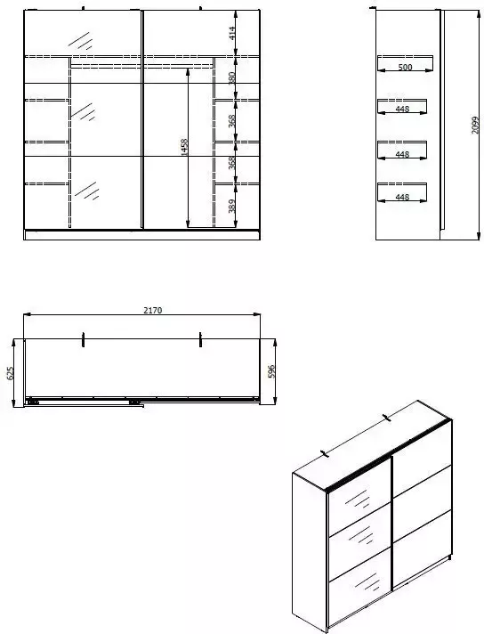 INOSIGN Zweefdeurkast Sierra met spiegel inclusief indeling - Foto 3