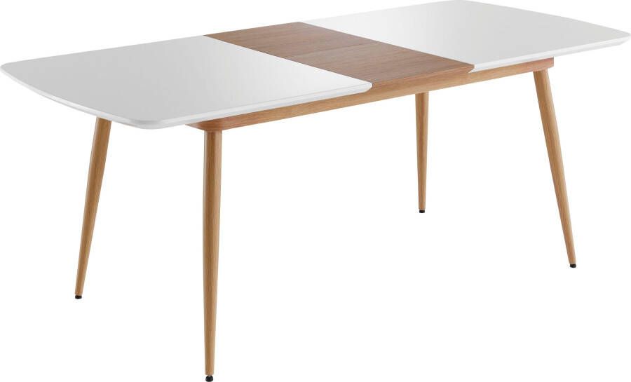 INTER-FURN Eettafel Bozen uittrekbaar 160 tot 200 cm tafelblad wit gelakt metalen frame (1 stuk) - Foto 5