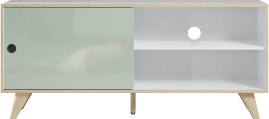 Hioshop Adelaide TV-meubel 1 deur 1 plank wit groen. - Foto 8