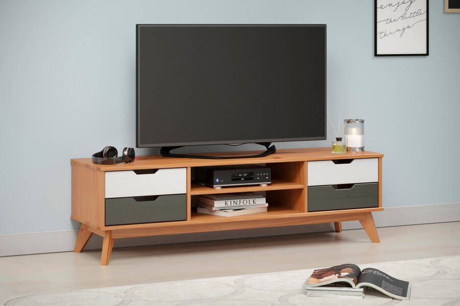 INTER-FURN Tv-meubel Scandik praktisch en van massief grenen - Foto 3