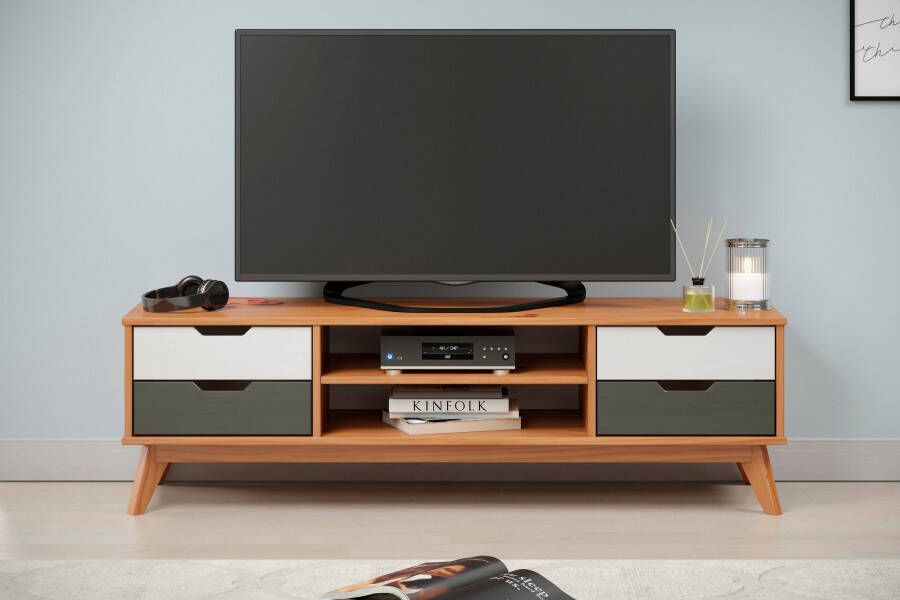 INTER-FURN Tv-meubel Scandik praktisch en van massief grenen - Foto 4