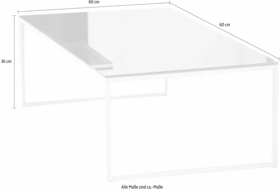 OTTO Salontafel Classico met metalen sleevoet in 2 kleuren afm. (bxdxh): 60x60x36 cm