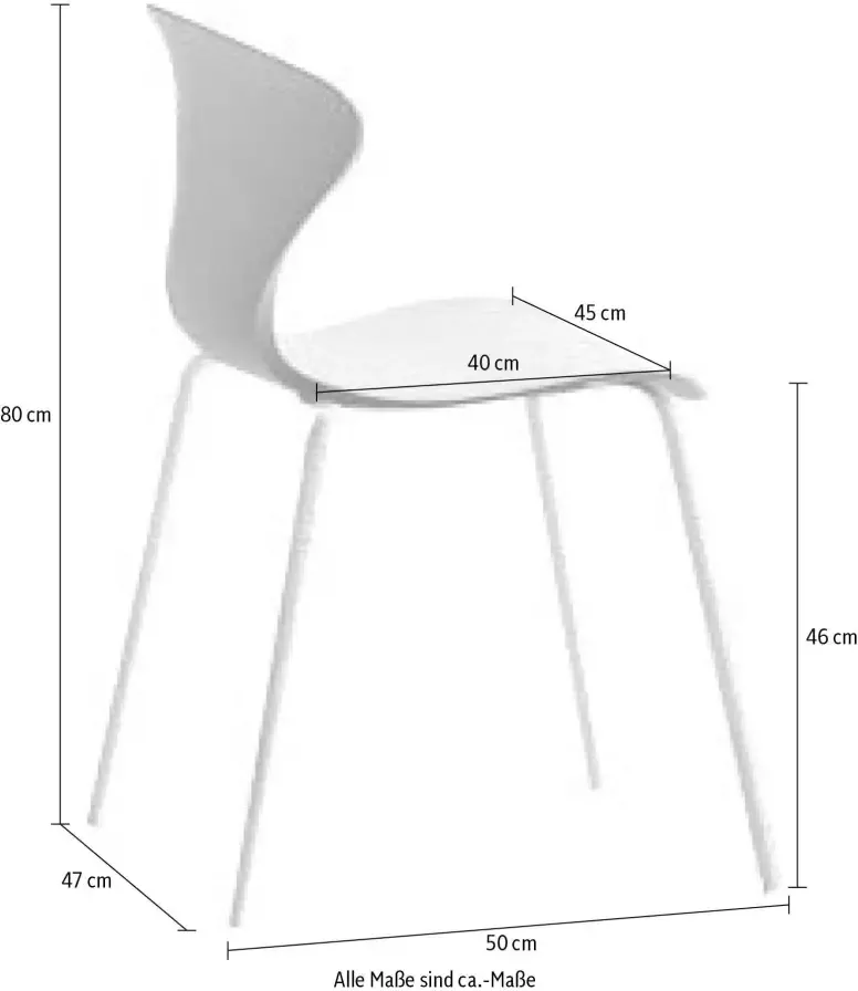 Jankurtz Stoel Riva stapelbaar in 3 kleuren (set 4 stuks)