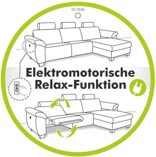 Jockenhöfer Gruppe Hoekbank Doppio met elektrisch instelbare relaxfunctie en inductieve oplader + usb-a oplaadpoort verstelbare hoofdsteunen - Foto 9