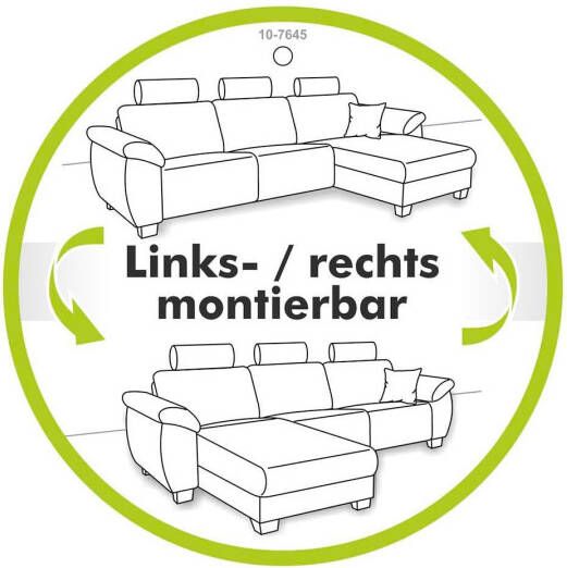 Jockenhöfer Gruppe Hoekbank Severino in Big Sofa stijl met verstelling hoofdsteun rechts links te monteren zigzag veren - Foto 5