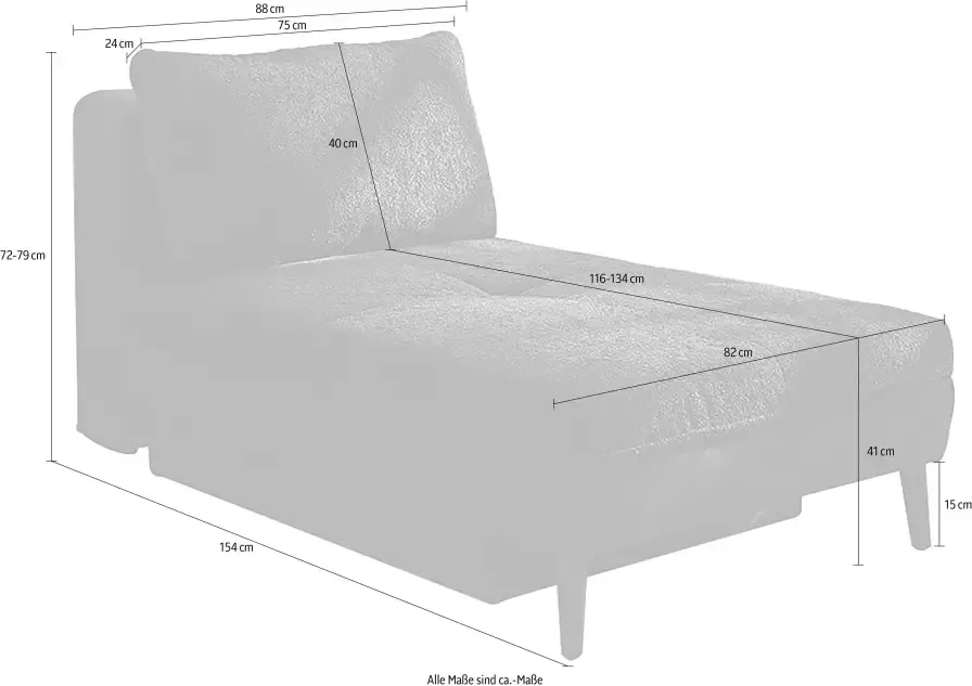 Jockenhöfer Gruppe Récamier Wolli met slaapfunctie als bedbank bedkist vrij plaatsbaar - Foto 1