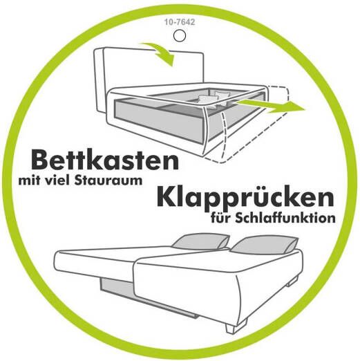 Jockenhöfer Gruppe Slaapbank Calli geschikt als vaste slaper met tonvormige pocketveren + zigzag veren in de zitting + rugleuning bedbox - Foto 8