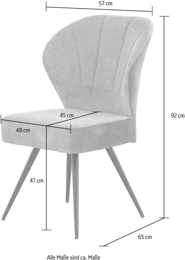 Jockenhöfer Gruppe Vrijdragende stoel Oder met pocketveren in bekleding materiaalmix verkrijgbaar in 2 kleuren (set 4 stuks) - Foto 2