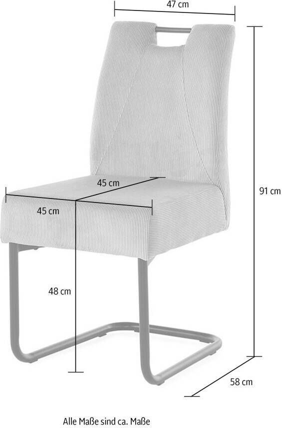 Jockenhöfer Gruppe Vrijdragende stoel Rene met pocketveren binnenvering praktische handgreep aan de achterkant (set 2 stuks) - Foto 2