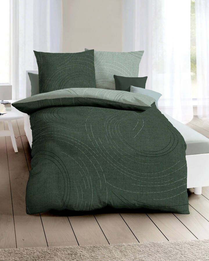 Kaeppel Tweezijdig te gebruiken overtrekset Jaro in mt. 135x200 155x220 of 200x200 cm met ritssluiting 100% katoen dekbedovertrek met een tijdloos design