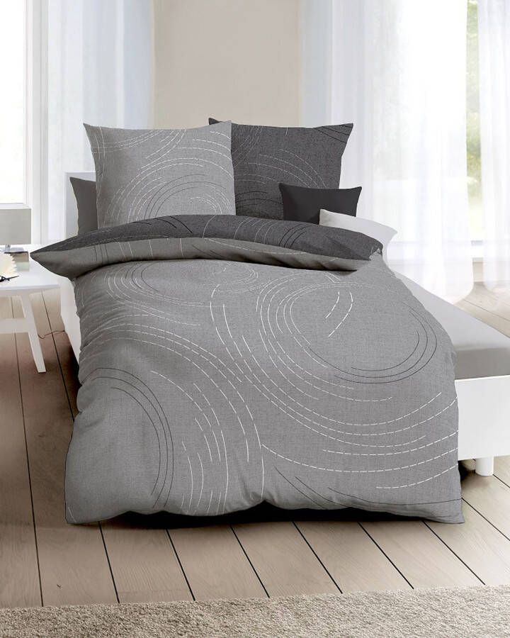 Kaeppel Tweezijdig te gebruiken overtrekset Jaro in mt. 135x200 155x220 of 200x200 cm met ritssluiting 100% katoen dekbedovertrek met een tijdloos design