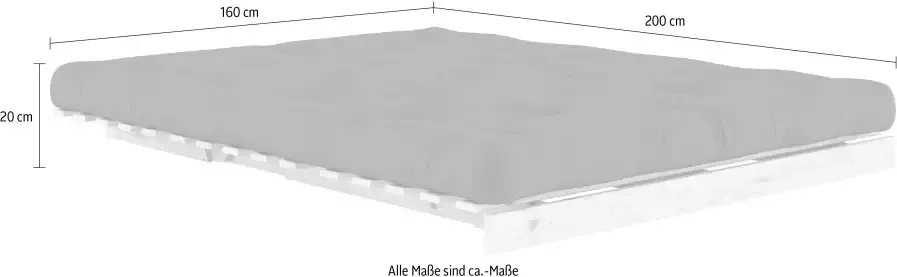 Karup Slaapbank Roots 160 slaapbank logeerbed bank met futonmatras Incl. futonmatras ligoppervlak 160x200 cm FSC gecertificeerd dennenhout (2 stuks) - Foto 7