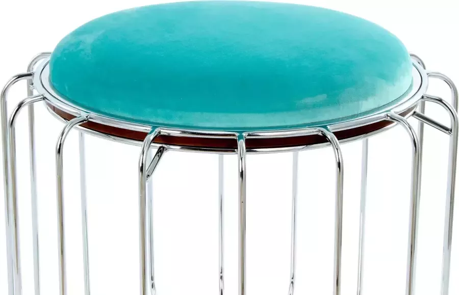 Kayoom Bijzettafel poef Comfortable 110 praktisch om te bouwen tot tafel of voetenbank poef met spiegelglas - Foto 3