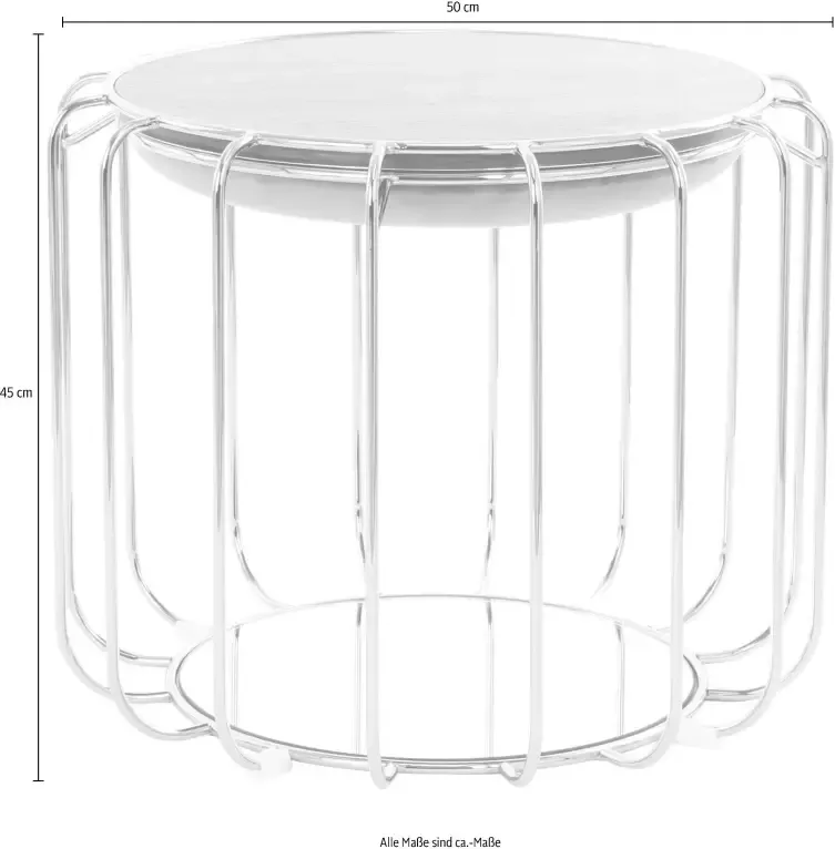 Kayoom Bijzettafel poef Comfortable 110 praktisch om te bouwen tot tafel of voetenbank poef met spiegelglas