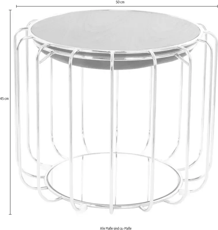 Kayoom Bijzettafel poef Comfortable 110 praktisch om te bouwen tot tafel of voetenbank poef met spiegelglas - Foto 1