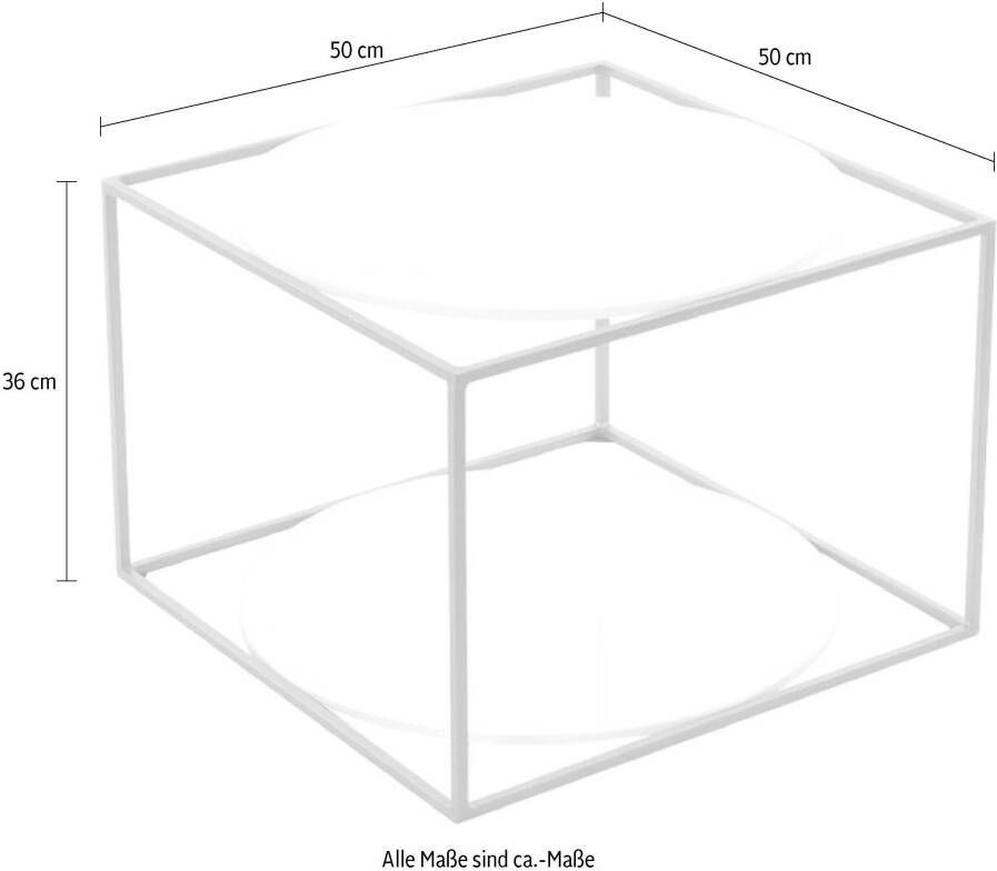 Kayoom Bijzettafel Cody 110 moderne kubusvorm met ronde glazen legplanken - Foto 3