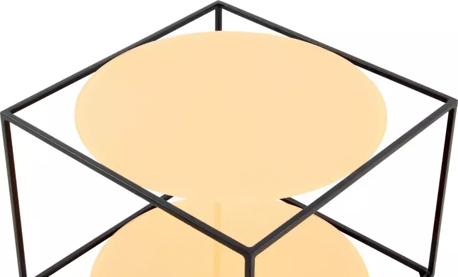 Kayoom Bijzettafel Cody moderne kubusvorm met ronde glazen legplanken - Foto 6