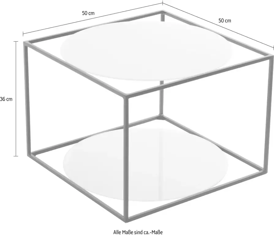 Kayoom Bijzettafel Cody moderne kubusvorm met ronde glazen legplanken - Foto 6