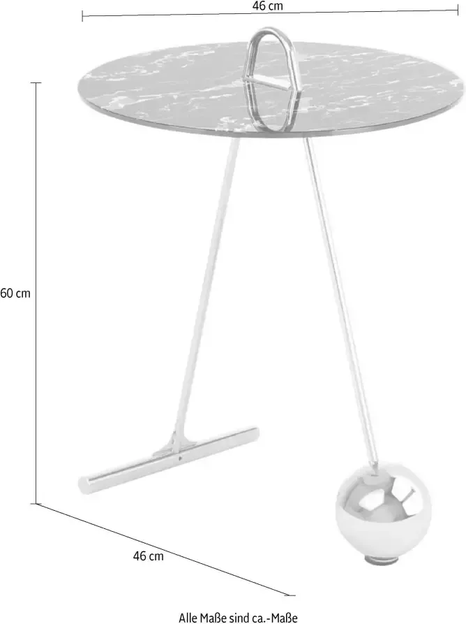 Kayoom Bijzettafel Pendulum 525 Marmerlook frame in pendule design praktisch draagbaar - Foto 2