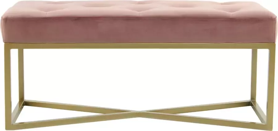 Kayoom Zithocker Sitzbank Cameron 125 Orange Gold comfortabel elegant met sierknopen (1 stuk) - Foto 6