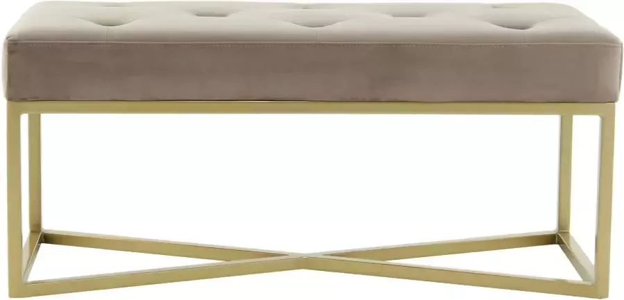 Kayoom Zithocker Sitzbank Cameron 125 Orange Gold comfortabel elegant met sierknopen (1 stuk) - Foto 5