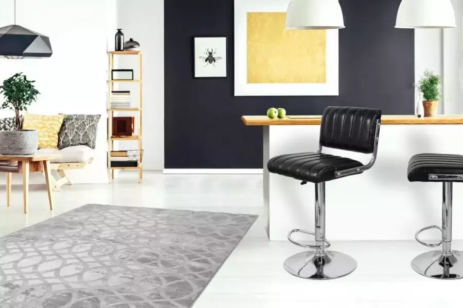 Kayoom Kinderstoel Barkruk Midnight 725 2-delige set in leerlook barkruk onderhoudsvriendelijk in hoogte verstelbaar comfortabel draaibaar (set 2 stuks) - Foto 5