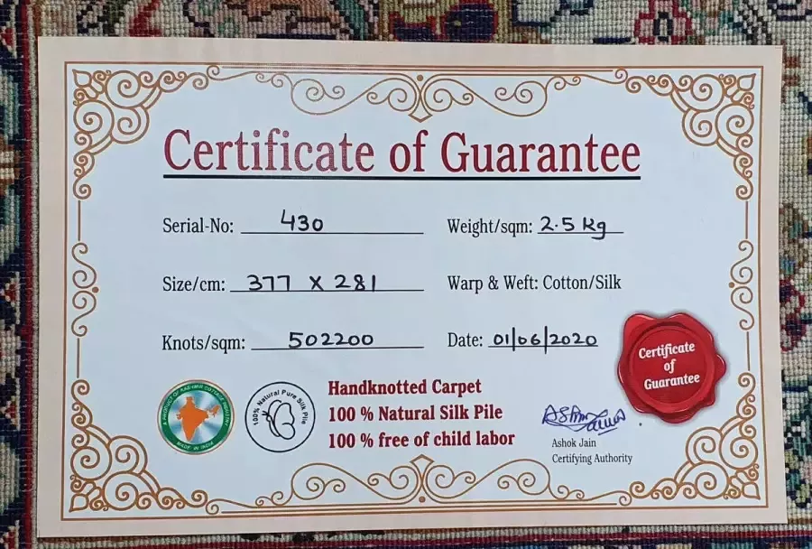 Kayoom Zijden vloerkleed Allover 3951 Los element met certificaat woonkamer