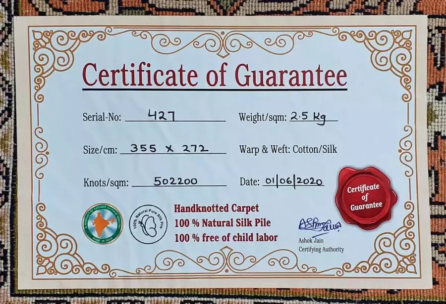 Kayoom Zijden vloerkleed Gum 8289 Los element met certificaat woonkamer - Foto 2