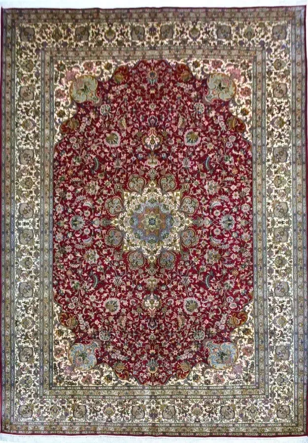 Kayoom Zijden vloerkleed Kashan 999x11 Los element met certificaat woonkamer - Foto 1