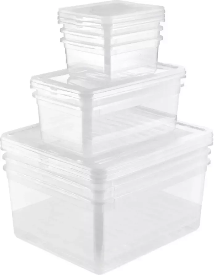 Keeeper Opbergbox Bea met air control-systeem 3x1 7 l 2x5 6 l 3x18 l (set 8 stuks) - Foto 5