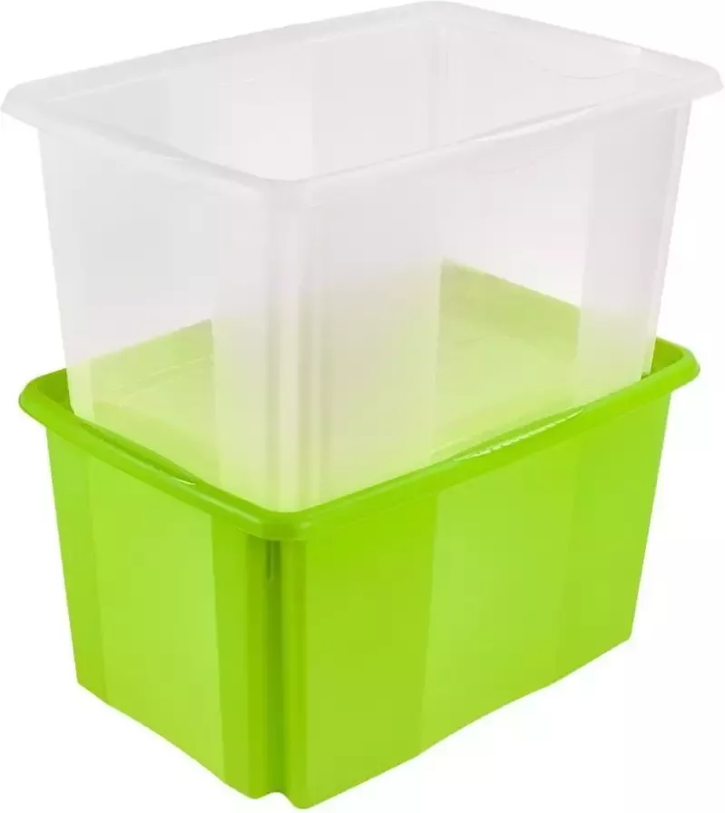 Keeeper Opbergbox Emil 45 l met deksel hoogwaardige kunststof (set 2 stuks) - Foto 2