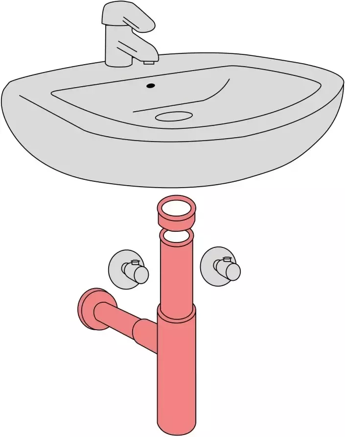 Kirchhoff Sifon Design-geurafsluiter Buisvormige geurafsluiter voor wastafels wasbakken - Foto 4