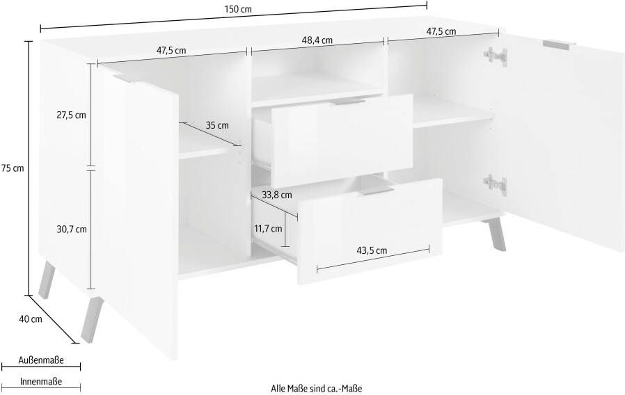 INOSIGN Dressoir CASANOVA Breedte ca. 150 cm - Foto 6