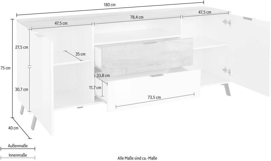 INOSIGN Dressoir CASANOVA Breedte ca. 180 cm - Foto 6