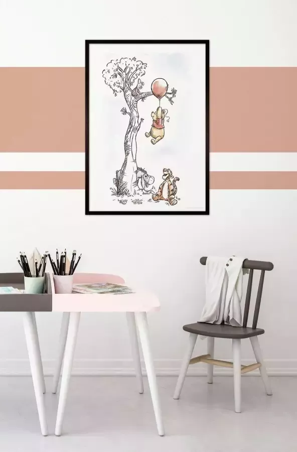 Komar Artprint met lijst Bilderrahmen Holz Black mit Wandbild "Winnie The Pooh Hang on" als Set (1 stuk) - Foto 4