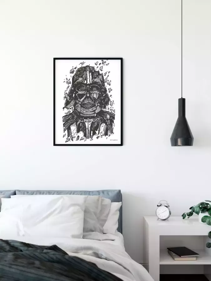 Komar Artprint Star Wars Darth Vader Drawing Kinderkamer slaapkamer woonkamer - Foto 3