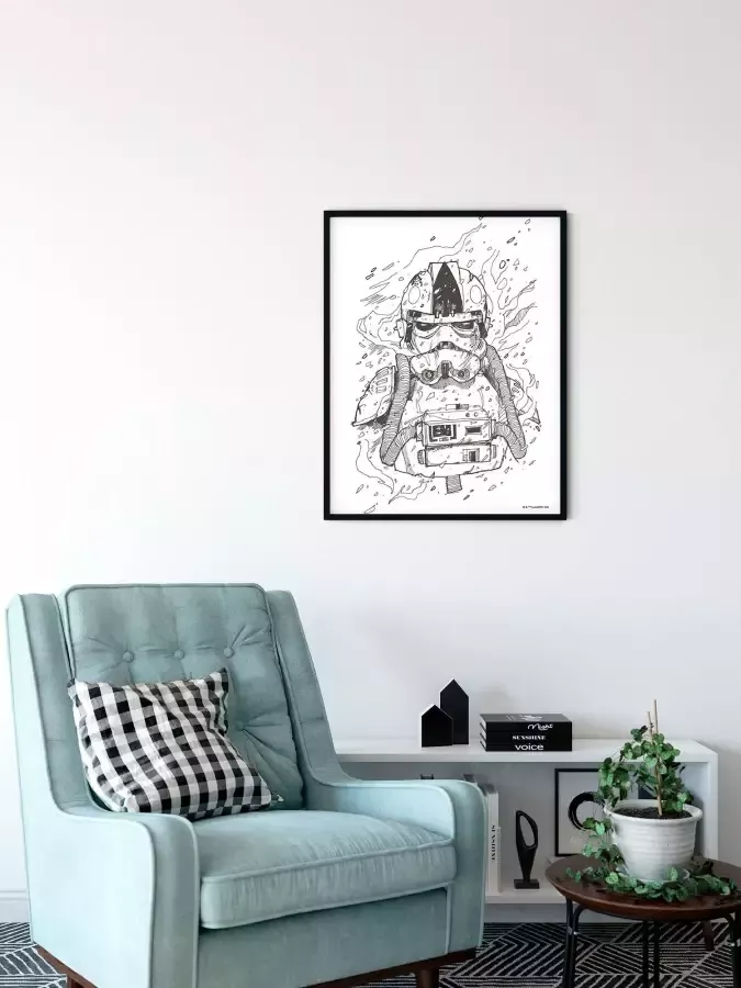 Komar Artprint Star Wars Pilot Drawing Kinderkamer slaapkamer woonkamer - Foto 2