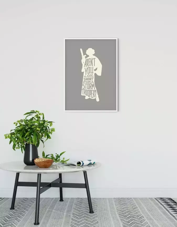 Komar Artprint Star Wars Silhouette Quotes Leia Kinderkamer slaapkamer woonkamer - Foto 2